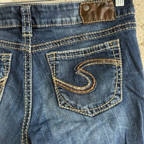 Y2K Western Mid Rise Cutoff Denim Shorts Raw Hem Medium Wash Silver - Picture 7 of 12